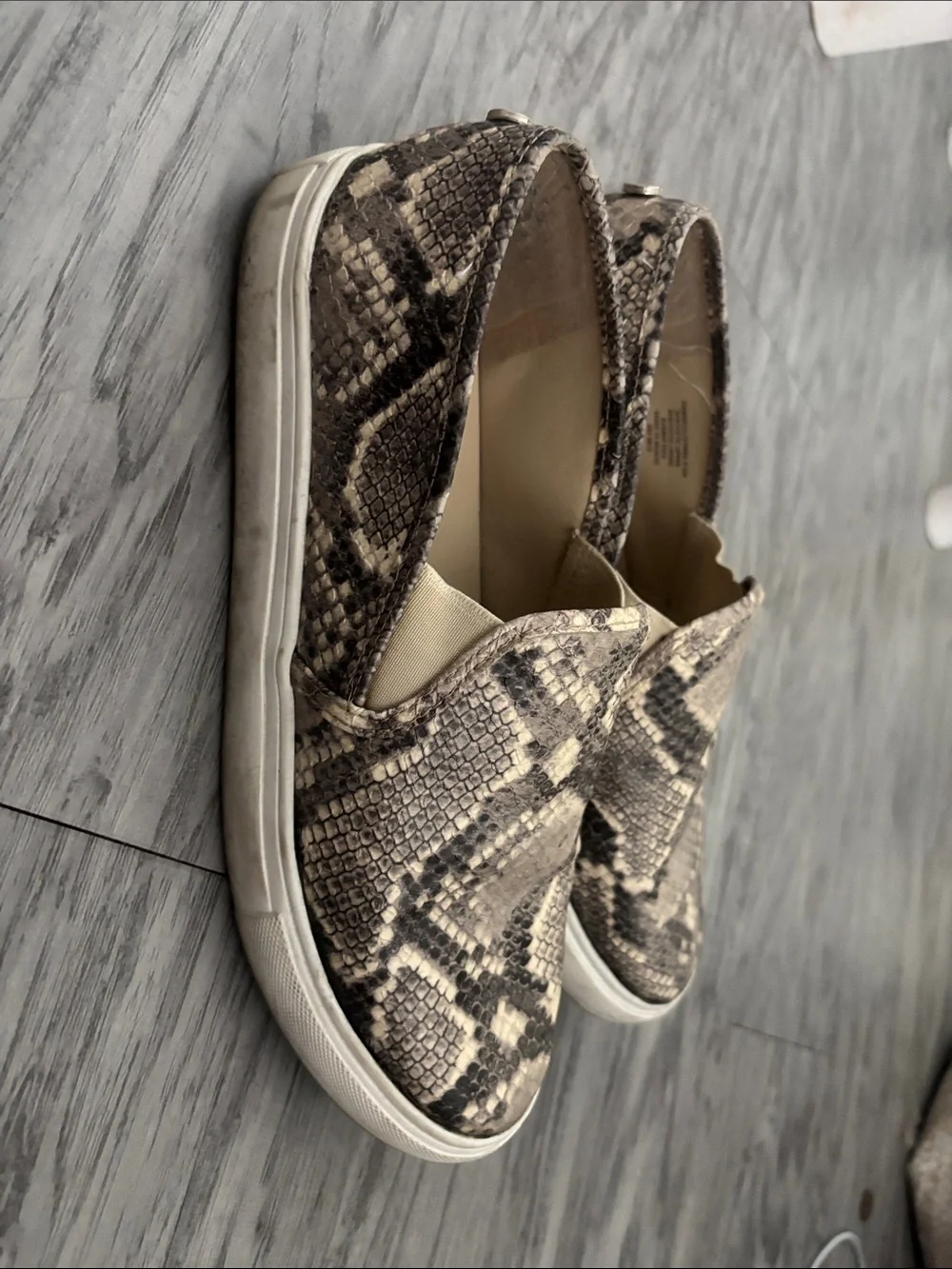 Steve Madden Snake-Print Slip-On Sneakers- Women’s 9.5